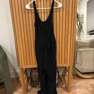 Madewell Black Buttoned Jumpsuit